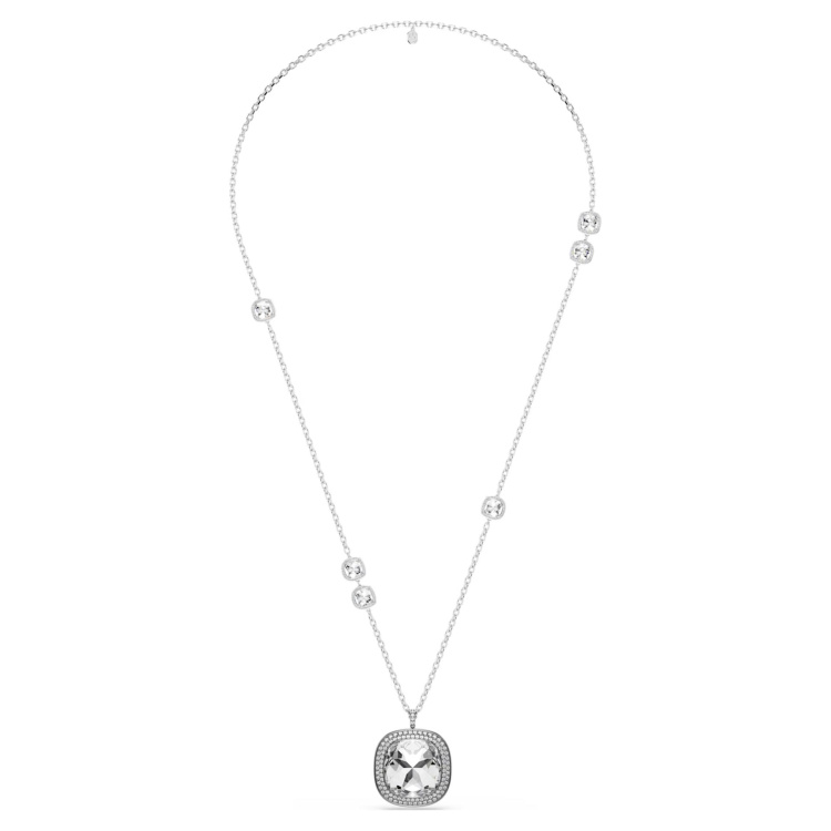 Una Angelic pendant and brooch Cushion cut, White, Mixed Plating
